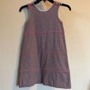 Claire & Charlie Girls Brown Houndstooth Dress Pink Trim Sleeveless Size 6X